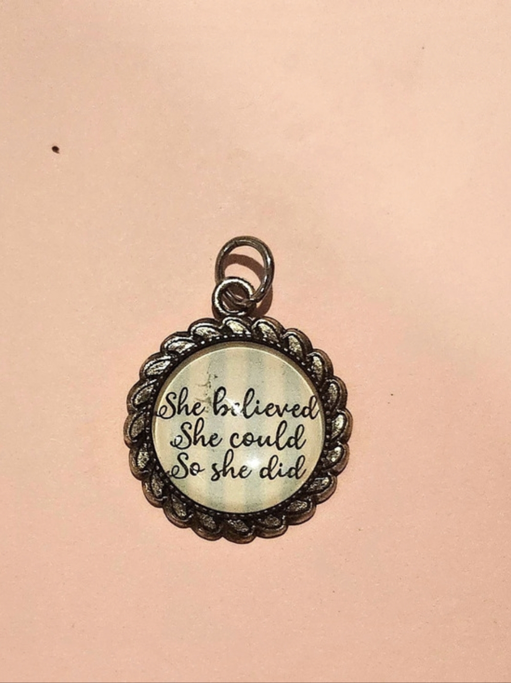 Inspirational Quote Pendant Necklace Gold Like New